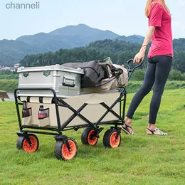 Mobili da campeggio Nuovo giardino pieghevole Carrello da trasporto Pieghevole resistente campeggio Carrelli da spiaggia Pieghevole per bambini Passeggino da esterno Carro FW80 YQ240330