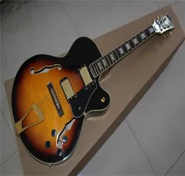 최고 품질의 새로운 전체 L5 Custom Golden Hollow Jazz Electric Guitar4161804