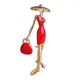 Brouches Funmor Fashion Lady Bag Brooch Borch Starages Top Quality Red Monamel Paris Girls for Women Suit Clips Hijab Pins Up Up