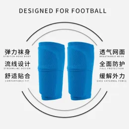 1 Kits Adults Kids Football Shin Guard Socks With Pocket Professional Soccer Leg Cover Sleeves Protective Gear 5 Colors