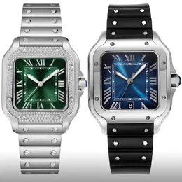 Mens Watch Designer Uhren hochwertige Sant0ns 39,8 mm klassisches Rome -Zifferblatt Automatische mechanische Bewegung Uhren 904L Vollstahlstahl wasserdichte Freizeituhr