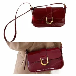 Kvinnor klaff satchel väska fi patent läder axelväska mångsidig vintage tote handväska crossbody sling väska tjej stilig handväska 7118#