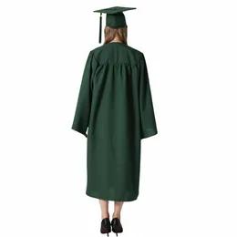academic Uniform 2024 Graduati Robe Cap Set with Frt Zipper Tassel Unisex College Bachelor Doctor Ceremy Gown Year Tag 111q#