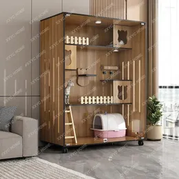 Portadores de gatos Villa Cage Home Gatil Interior Gabinete Super Grande Espaço Livre Ninho de Luxo