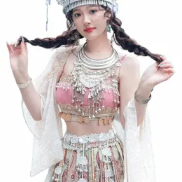 Ancient Chinese Cosplay Costume Women 3-Piece Set Lady Stage Hanfu Dr Chinese Natial Clothes Chinese Folk Dance Dr Set U713#