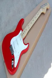 Guitarra elétrica vermelha especial com pickguard brancoCaptadores SSSMaple FretboardChrome Hardwaresoferecendo serviços personalizados7554719