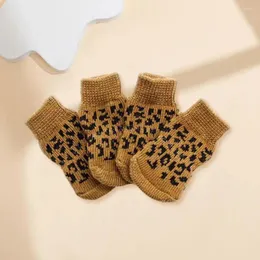 Hundebekleidung Wintersocken Gemütliche Anti-Rutsch-Haustierschuhe Langlebiger Schutz Warmer Strickwelpe für kleine Hunde Niedlicher Cartoon