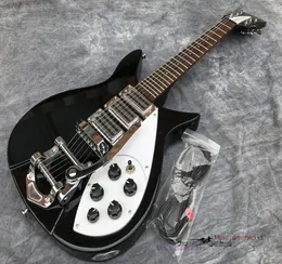Chitarra elettrica intera personalizzata di alta qualità 325 chitarra Ric nera 21 tasti tastiera in palissandro con vernice su collo corto da 527 mm 3941402