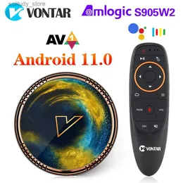 قم بتعيين Top Box Vontar X2 Amlogic S905W2 Smart TV Box Android 11 4G 64GB يدعم AV1 WIFI BT TVBOX Media Player 4GB32GB SET TOP BOX 2GB16GB Q240330