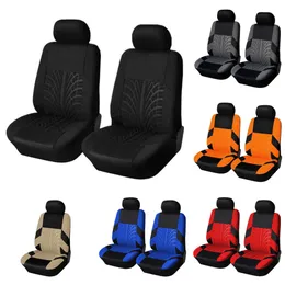 Upgrade New Breathable Full Set Tyre Track Emed Auto Seat Covers Suit For Car Truck SUV Van Durable Polyester Material