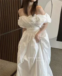 Oloey bescheidene einfache Brautkleider vor Schulter Schatz Gürtel Koreanische Brautkleider Robe de Mariage formelle Partykleid