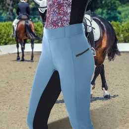 Trendy Pencil Pants Comfortable Riding Pants Elastic Waistband Lady Horse Racing Skinny Trousers Soft Texture