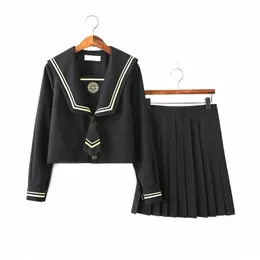 school Dres Jk Uniform Anime Cosplay Japanese Girls High School Style Pleated Skirt Girls Sailor Suit Halen X4xu#