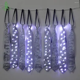 Party Decoration Fashion Design LED Lighting Tie Flashing Blinking Luminous Unisex Necktie Favors Christmas Halloween Club Bar Stage Props