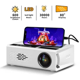 Mini projetor led portátil 1080p de alta definição, suporte para telefone com sincronização para hdtmi usb, filme ao ar livre, home theater, reprodutor de mídia eg184