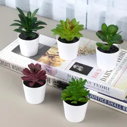 Dekorativa blommor 3st/set mini Artificial Potted Plant Scene Desktop Home Office Decor Tabletop Succulent Plants Bonsai Wedding Party