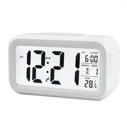 Table Clocks Square Shaped Electric Desktop Alarm Clock Electronic Digital Display LED Calendar Home Decoration For Blue