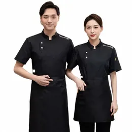 Unisex Kitchen Hotel Chef Uniform Bakery Food Service Cooking Canteen Chef Uniform Cook Coat Breattable Pastry Baker Work Wear X9YC#