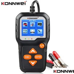 Diagnosewerkzeuge Konnwei Batterietester 12V 6V Auto Motorradbatterien Systemanalysator 2000CCA Ladekurbeltestgerät Kw650 Dro DHCBB