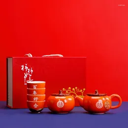 Zestawy herbaciarni chińskie persimmon Persimmon Persimmon Porcelana Porcelana Orange Teapot Ceremonia Ceremonia Ceremonia