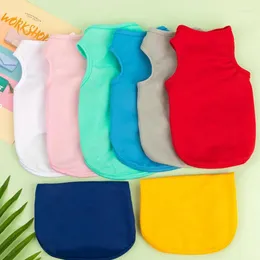 Cão vestuário colete pet camisas de algodão puro cor sólida em branco camisa de filhote de cachorro macio lazer roupas de gato para pequenos cães grandes