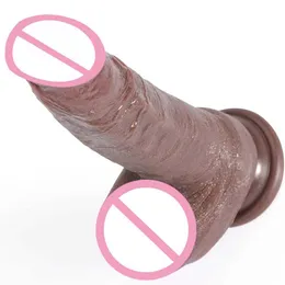 NXY DILDO DONGS 7 3 -calowe miękkie realistyczne dildo silikonowy anal z ssącą kubek ciemnobrązowy fałszywy penis dla dorosłych zabawki seksu dla początkujących 240330