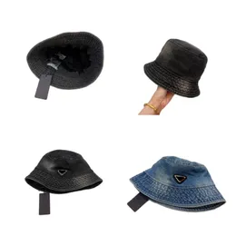 Cappello di design della spiaggia iconico triangolo lettera larga cappello da secchio in jeans per uomo cappello da donna tipello uomo coppie di strade cappellini nera retrò fa0121 h4