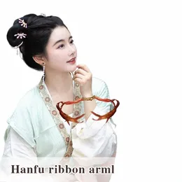 Elegante estilo chinês dança ribb braço manga hanfu braçadeira ribb dança clássica desempenho dunhuang dança braçadeiras armlet n9ca #