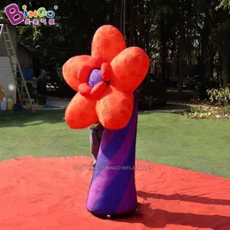 Anpassad utomhusreklam Uppblåsbar tecknad blomma inflationsplantor ballonger för köpcentrum dekoration 2m höjd med AIR001