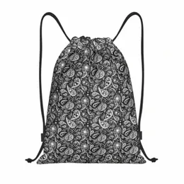 Bandana Paisley Muster Kordelzug Taschen Männer Frauen Faltbare Gym Sport Sackpack Training Lagerung Rucksäcke e3tq #