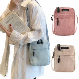 FI Casual Sports Women's Corduroy Crossbody Bag Student Mobile Phe Small Shoulder Bag Solid Color Kvinnlig handväska 2023 Ny U3T8#