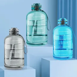 Gemful 3 -litrowy duża butelka z wodą Inspirujące BPA za darmo z markerem czasowym i przenośnym dzbankiem na sporty i fitness na świeżym powietrzu 240322
