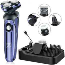 Mota Electric Shaver 습식 건조 듀얼 사용 방수 전기 면도기 코 이어 머리 트리머 성 충전식 면도기 남성 240325