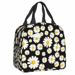 bella borsa da pranzo Fr Daisy camomilla floreale portatile dispositivo di raffreddamento termico isolato Bento Box per le donne bambini cibo borsa da picnic U6RG #