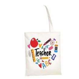 Lehrer Liebe Inspire Frauen Shopper Shop Tasche Leinwand Umhängetasche Weibliche Handtaschen Wiederverwendbare Faltbare Lagerung Einkaufstasche Beste Geschenk w6BF #