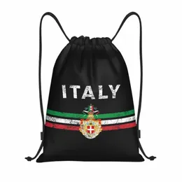 Emblema italiano Itália Bandeira Cordão Mochila Esportes Saco de Ginástica para Homens Mulheres Presente Patriótico Treinamento Sackpack 96r1 #