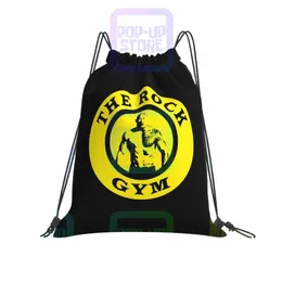 Rock Gym Brahma Bull Project Dwayne Johns DrawString väskor Gym Bag Söt konsttryck Lättvikt Kläder ryggsäckar K5RQ#