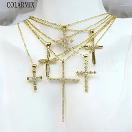 Ketten 10 Stück Kreuz Anhänger Halskette Goldkette Modeschmuck Geschenk Frauen Sommer