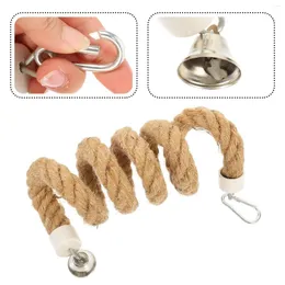 Other Bird Supplies Hanging Rope Toy Accessories Spiral Perches For Parakeets Stands Parrots Metal Fittings Toys Swing