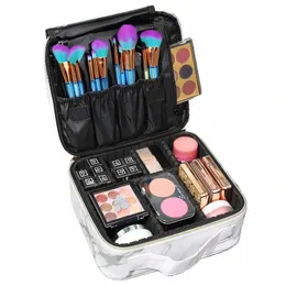 Portable Makeup Case Profial Box Estuche Para Maquillaje Makeup Organizer Bag Waterproof Women's Cosmetic Bag for Travel M6CJ#