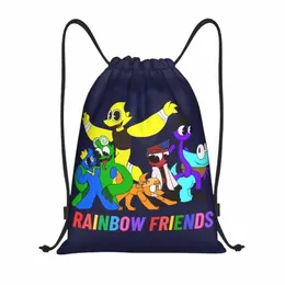 Benutzerdefinierte Regenbogen Freund Spielen Spiel Kordelzug Rucksack Taschen Frauen Männer Leichte Gym Sport Sackpack Säcke für Shop B2aY #