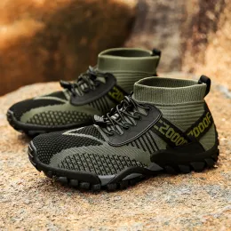 Shoes New Arrival Trail Trekking Hiking Shoes Men Mesh Breathable Trail Running Shoes Mens Socks Sneakers Size 3647 Summer Sport 2022