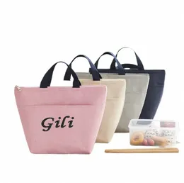 Angepasst Tragbare Lunch Box Tasche Stickerei Namen Schule Lebensmittel Lagerung Taschen Bier Kühler Handtasche Cvenient Box Tote Lebensmittel Taschen L6Ve #