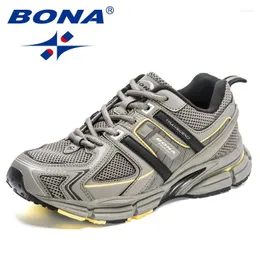 Casual Shoes BONA 2024 Designers Light Running Jogging Mesh Breathable Comfortable Men Sneaker Outdoor Sport Man