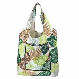 pieghevole Handy Shop Borse Stampa Tote riutilizzabile Riciclare Borsa di stoccaggio Generi alimentari Ctainer EDC M2ju #