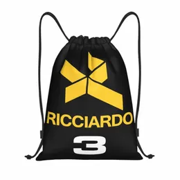 Ricciardo nummer 3 DrawString ryggsäck Sports Gym Bag for Women Men Sports Car Racing Shop Sackpack 98QX#