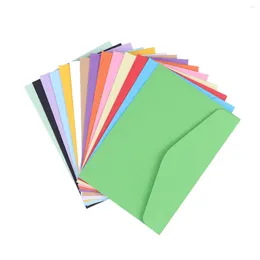 Envoltório de presente 100 pcs mini envelopes doces cores em branco papelaria cor sólida post po carta para escritório