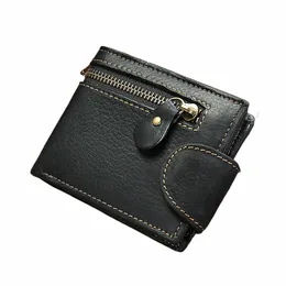 Newsbirds carteira masculina bolsa de couro genuíno para homens titular do cartão de crédito masculino fino vingate curto mey s K67e #