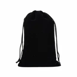 50 PCS/LOT BIG BIG Black VEET BAGS CARPHSTRING HIP CATES FOR Jewelry حفل زفاف تخزين حقيبة تعبئة مخصصة شعار طباعة H2ZD#