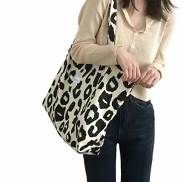 Jiomay Fi Borsa tote in tela semplice Borsa con stampa leopardata rosa Borsa per trucco da viaggio di grande capacità Borsa versatile per negozio a spalla z8eH #